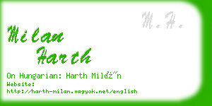 milan harth business card